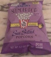 SLENDERPOP 1/3 Less Fat AIR POPPED Sea Salted Popcorn