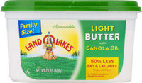 Spread light butter with canola oil