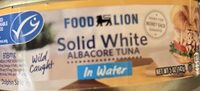 Solid White Albacore Tuna In Water