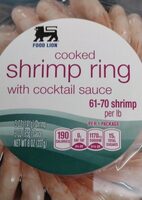 Cooked shrimp ring with cocktail sauce