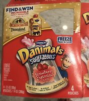 Danimals pouches Strawberry lowfat yogurt