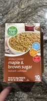 Maple & brown sugar instant oatmeal
