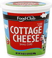Cottage cheese small curd 4% milk fat minimum