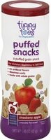 Strawberry apple puffed cereal snacks
