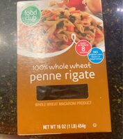 100% whole wheat penne rigate