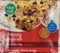 Food Club Chewy Granola Bars Chocolate Chip