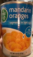 Mandarin oranges segments in light syrup