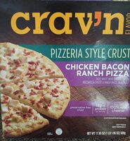 Crav'n flavor pizzeria style crust chicken bacon ranch pizza