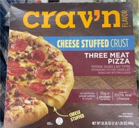 Cheese stuffed crust three meat pizza