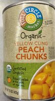 Market organic yellow cling peach chunks in organic