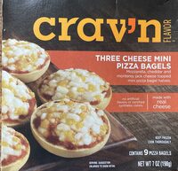Three cheese mini pizza bagels
