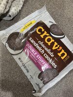 Chocolate sandwich cookies double stuffed with vanilla crème