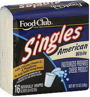 White American Singles Pasteurized Prepared Cheese Product