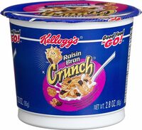 Raisin bran crunch crunch breakfast cereal in a cup
