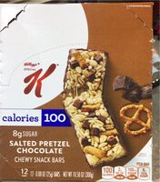 Salted pretzel chocolate chewy snack bar