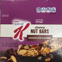 Chewy nut bars, chocolate almond
