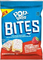 Frosted strawberry tasty filled pastry bites, frosted strawberry