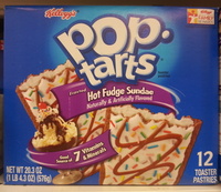 Toaster pastries, frosted hot fudge sundae