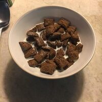 Cereal with chocolate flavored center, double chocolate