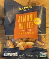 Almond butter filled pretzels