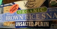 Brown Rice Snaps Unsalted Plain