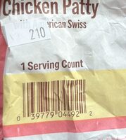 Chicken patty with American Swiss