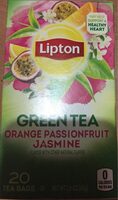 Lipton, superfruit green tea, orange passionfruit jasmine flavor with other natural flavor