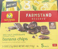Sea salt chocolate flavored coated banana chips