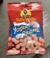 Vanilla flavored yogurt raisins