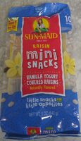 Vanilla yogurt raisins mini-snacks