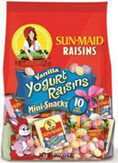Vanilla yogurt raisins mini-snacks