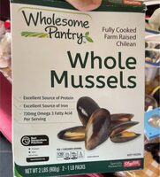 Fully cooked farm raised chilean whole mussels