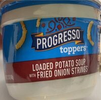 Loaded Potato Soup With Fried Onion Strings