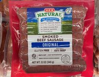 Natural smoked beef sausage