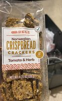Norwegian crisp bread crackers tomato herb