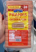 Franks made with chicken and pork hotdogs
