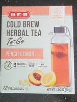 Cold brew herbal tea to-go peach lemon
