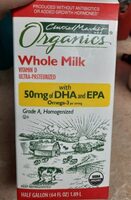 Organic wjole milk