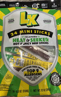 24 Mini Sticks Jalapeño Heat Seeker Hot and Spicy Beef Sticks