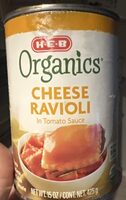 H-e-b, organics, cheese ravioli in tomato sauce