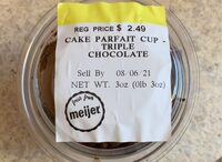 Cake parfait cup - triple chocolate