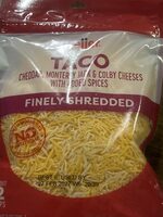 Taco Cheddar, Monterey Jack & Colby Cheeses With Added Spices