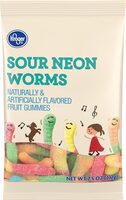 Sour Neon Worms Fruit Gummies