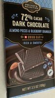 72% Cacao Dark Chocolate Almond Pieces & Blueberry Granules