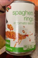 Spaghetti rings in tomato sauce