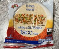 White corn tortillas taco size