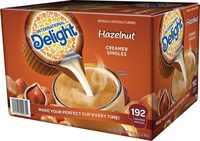 Hazelnut coffee creamer singles
