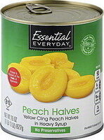 Yellow cling peach halves in heavy syrup