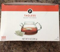 Tagless black tea bags