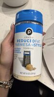 Grated reduced fat parmesan style topping
